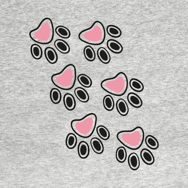 Paw Prints with Hearts by CreativeDrawsDesign